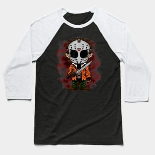 Horror Killer Boy Cartoon Wearing Scary Mask Halloween Gifts Baseball T-Shirt